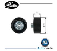 GATES T36444 Deflection / Guide Pulley, v-ribbed belt