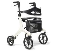 Drive DeVilbiss AeroWalk Carbon Rollator Lightweight Folding Carbon Fibre Walker with Seat, Adjustable Height Ultralight Walking Frame - Travel-Ready Mobility Aid