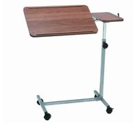 Drive Devilbiss Deluxe Height and Tilt Adjustable Over Bed Table with Twin Top and 4 castor wheels