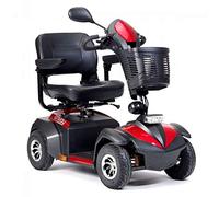 Drive DeVilbiss Envoy 4 e-Mobility Device with Basket - Drive Medical e-Mobility Device - Lightweight Transportable e-Mobility Device - 4 Wheel Power e-Mobility Device for Adults (Red)