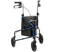 Drive Devilbiss Lightweight Aluminium Trombone Style Tri-Walker with Vinyl Bag, Flame Effect, Blue