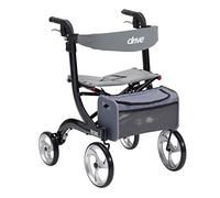 Drive DeVilbiss Nitro Rollators - Walking Aid with Wheels - Four Wheel Rollators for Adults (Standard, Black)