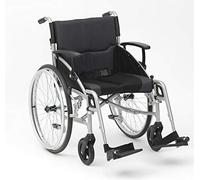 Drive DeVilbiss Phantom Wheelchair - Heavy Duty Transport Wheelchair - Adult Folding Wheelchair with Angle Adjustable Arms (Silver Self Propel)