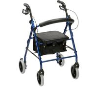 Drive Devilbiss R6 Blue Aluminium Rollator with Padded Seat and Vinyl Underseat
