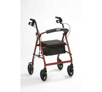 Drive Devilbiss R8 Red Lightweight Aluminium Rollator with Height Adjustable Seat