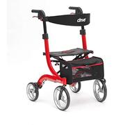 Drive Devilbiss Red Nitro 4 Wheeled Premium Rollator with Backrest, Seat and bag