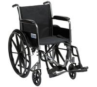 Drive Devilbiss Self Propel Silver Sport Wheelchair, 18 Inch Seat Width, Black