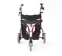 Drive Devilbiss Tri-Walker Walking Aid with Seat and backrest, Red