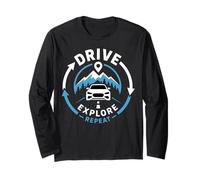 Drive Explore Repeat Road Trip Adventure Long Sleeve T-Shirt