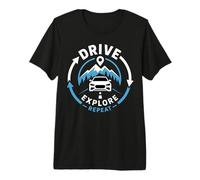 Drive Explore Repeat Road Trip Adventure Premium T-Shirt