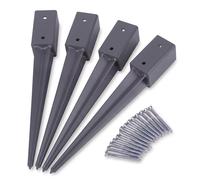 Drive-in post sleeve, post support, ground spike, post anchor, set of 4