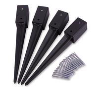 Drive-in post sleeve, post support, ground spike, post anchor, set of 4