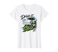 Drive It Like You Stole It Golf Cart Golfer Value Graphic T-Shirt, Women, White, L