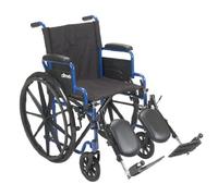 Drive Medical BLS18FBD-ELR Blue Streak Lightweight Wheelchair with Swing-Away Elevating Leg Rests and Flip-Back Arms