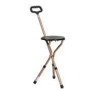 Drive Medical Folding Walking Stick with Built-In Seat