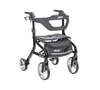 Drive Medical Nitro Sprint Foldable Rollator Walker with Seat, Standard Height, Black