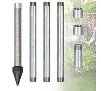 Drive Point Well for Irrigation with 4 m Pipe Configuration 4m | Three Galvanized Extensions, Two Couplings, and One Drive Cap for Garden, Lawn, Yard, and Small Farm Watering Projects.