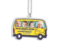 Drive Safe Daddy Car Ornament Hanging, Customized Car 1-5 Photo Cute Decoration, First Car Gifts from Son Daughter to Dad Mom Car Interior Decoration