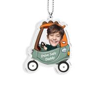 Drive Safe Daddy Car Ornament Hanging, Customized Car Photo Cute Decoration, First Car Gifts from Son Daughter to Dad Mom Car Interior Decoration
