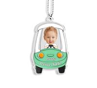 Drive Safe Daddy Car Ornament Hanging, Customized Car Photo Cute Decoration, First Car Gifts from Son Daughter to Dad Mom Car Interior Decoration