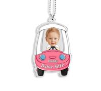 Drive Safe Daddy Car Ornament Hanging, Customized Car Photo Cute Decoration, First Car Gifts from Son Daughter to Dad Mom Car Interior Decoration