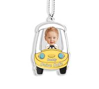 Drive Safe Daddy Car Ornament Hanging, Customized Car Photo Cute Decoration, First Car Gifts from Son Daughter to Dad Mom Car Interior Decoration