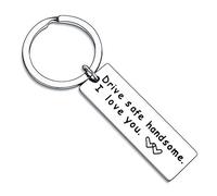 Drive Safe Handsome I Love You Trucker Keychain Boyfriend Husband Dad Valentines Day Stocking Stuffer