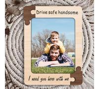Drive Safe I Need You Here With Me Visor Clip Photo Frame, Drive Safe Picture Frame Car Visor Clip, Car Visor Clip, Father's Day Gifts, Gift For Dad From Daughter, Father's Day Gifts For Dad