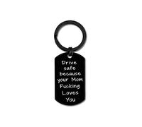 Drive Safe Keychain for Son Daughter New Driver Gifts Funny Birthday Gift Sweet 16 Gifts Because Your Mum Love You Graduation Gift from Mum Dad Christmas Valentines Day Gift from Mum Stepmother