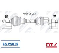 Drive Shaft for CITROËN C2 C3 C5 NTY NPW-CT-012