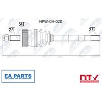 Drive Shaft for JEEP WRANGLER NTY NPW-CH-020 fits Front Axle Left