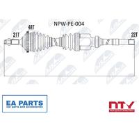 Drive Shaft for PEUGEOT 206 206+ NTY NPW-PE-004 fits Front Axle