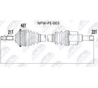 NTY NPW-PE-003 Drive shaft
