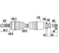 SPIDAN 24722 Drive shaft