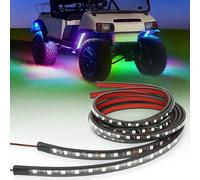 Drive-up Golf Cart Underglow LED Light Strip Set, 2 Pcs Waterproof 12-85V Underbody Glow Neon Lighting Fit for Yamaha, EZGO, Club Car Golf Carts with 28 Modes, Wireless Remote Control and Music Sync