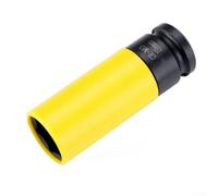 Drive Wheel Protector Socket 1/2 Inch For 17mm 19mm 21mm Lug Nuts Chromium Vanadium Steel With Plastic Sleeve To Save Alloy Rims From Scratches During Tire Change Red Yellow Coded Hand Tool(19mm)