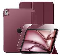 drivego Case for iPad Air 11 Inch/10.9 Inch with Screen Protector, Wine Red | for M4 2026/M3 2025/M2 2024/Air 5th Generation 2022/4th 2020, Tri-Fold Stand, Slim Transparent Back Cover, Auto Wake/Sleep