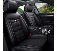 DRIVEMAX Full Set Car Seat Covers,Waterproof Pu Leather Car Seat Protector Cushion Universal Fit For Audi Bmw CitroëN And More,Black