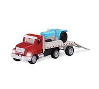 Driven by Battat Driven WH1073Z Micro Flatbed Tractor, Ramps, Lights, and Sounds - Trucks and Construction Toys for Kids Aged 3 and Up, Nylon/A