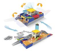 Driven by Battat - 80-Piece Race Track & Auto Shop Playset with Mini Cars - Collapsible Toy Set with Elevator, Road Signs & Multi-Route Tracks - Interactive Vehicle Play for Kids Ages 3+