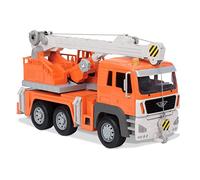 DRIVEN by Battat - Large 18 Inch Orange Crane Truck Toy for Kids - Lights & Sounds, Movable Boom Arm, Extendable Hook - Construction Vehicle Toy - 3+ Years