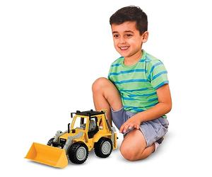 Driven by Battat - Large 17 Inch Backhoe Loader Toy for Kids - Front Loader & Rear Excavator Arm - Realistic Construction Vehicle for Digging & Scooping - Durable Design - Ages 3+