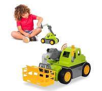 Driven by Battat - Large 17-Inch Toy Telehandler with Basket & Stabilizers - 1:16 Scale (Approx. 17-Inches Long) Construction Lift Vehicle with Extendable Boom, Lights & Sounds - Toy for 3+ Years