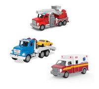 Driven by Battat - Micro Emergency Fleet - Emergency Toy Vehicle Set for Kids - Toy Ambulance with Sirens - 3 Years +