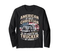Driven Faith and Diesel Trucking Jesus Christian Trucker Long Sleeve T-Shirt