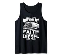 Driven Faith and Diesel Trucking Jesus Christian Trucker Tank Top