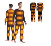 DriveNova Heated Underwear Set for Men, USB Electric Heated Thermal Underwear, 28 Heating Zones Heated Long Sleeve Tops Long Johns Thermal Set Heating Base Layer for Skiing Hiking Fishing Walking