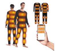 DriveNova Heated Underwear Set for Men, USB Electric Heated Thermal Underwear, 28 Heating Zones Heated Long Sleeve Tops Long Johns Thermal Set Heating Base Layer for Skiing Hiking Fishing Walking