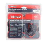 Driver Bit & Ground Jobber Drill Bit Set (Size 20pcs - 20 Pieces) Timco Silver One Size