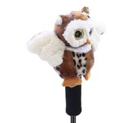 Driver Head Cover - 32x10cm Stuffed Owl Putter Cover, Unique Club Covers, Cartoon Golf Covers | Functional Novelty Headcover, Winter Custom Sports Team Scenario (Brown, white)